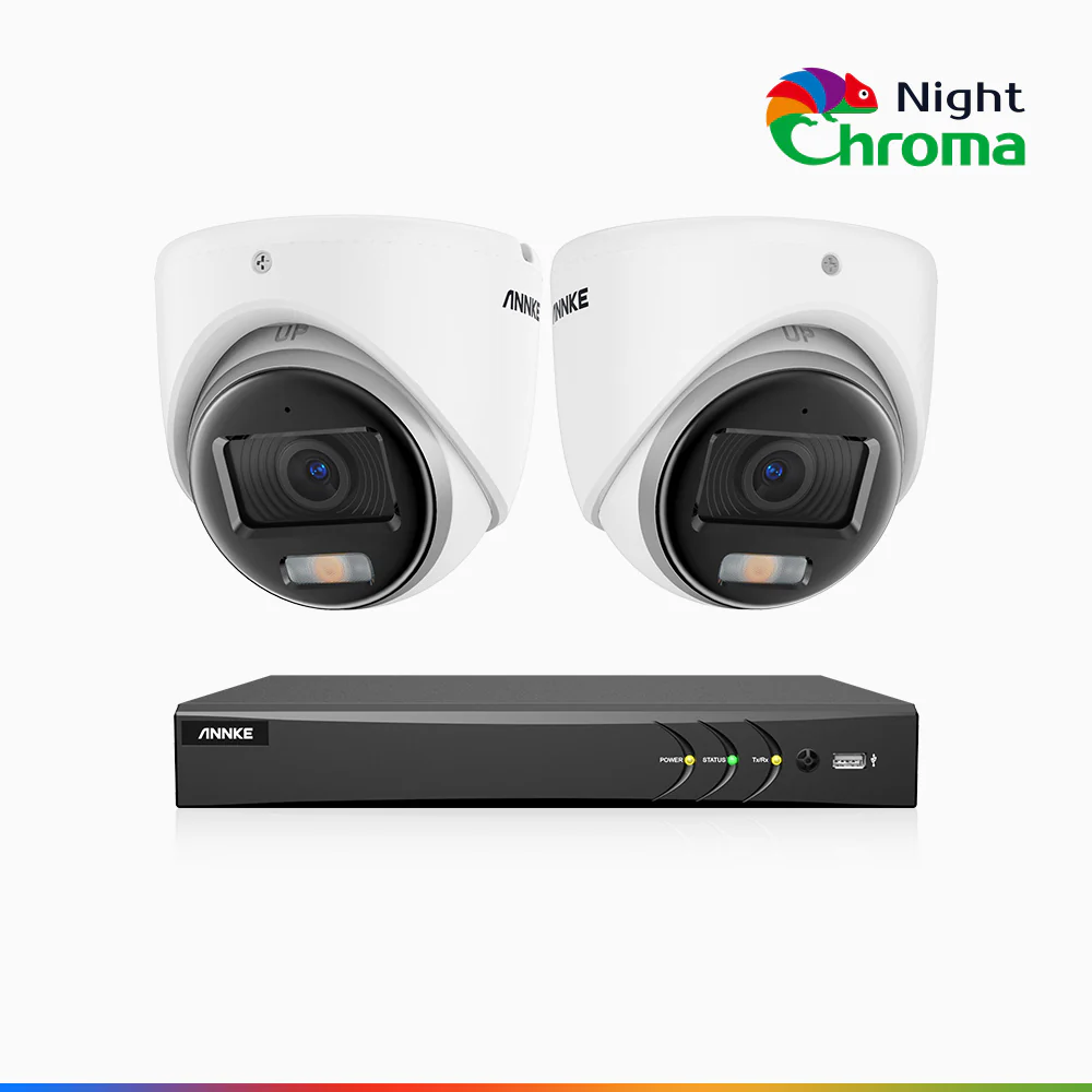 NightChroma<sup>TM</sup> NAK500 - Updated Version, 3K 8 Channel 2 Cameras TVI Security System, Acme Color Night Vision, 2960 × 1665 Resolution, f/1.0 Aperture (0.001 Lux), Built-in Microphone, IP67 - Image 2