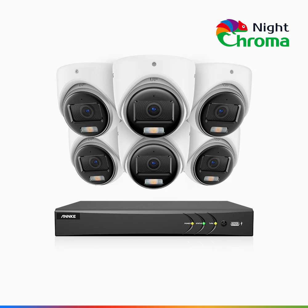 NightChroma<sup>TM</sup> NAK500 - Updated Version, 3K 8 Channel 6 Cameras TVI Security System, Acme Color Night Vision, 2960 × 1665 Resolution, f/1.0 Aperture (0.001 Lux), Built-in Microphone, IP67 - Image 2