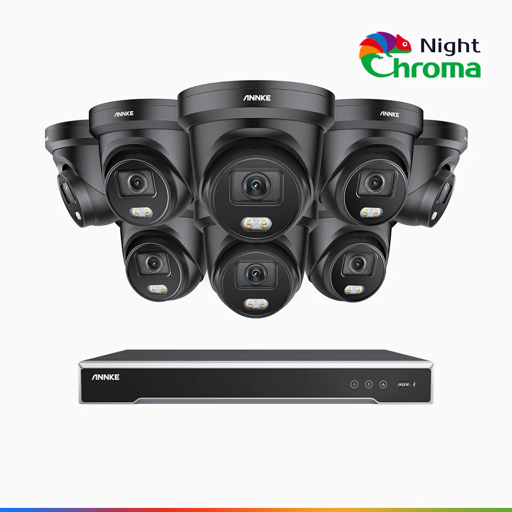 NightChroma<sup>TM</sup> NCK800 – 4K 16 Channel 8 Cameras PoE Security System, f/1.0 Super Aperture, Color Night Vision, 2CH 4K Decoding Capability, Human & Vehicle Detection, Intelligent Behavior Analysis, Built-in Mic, 124° FoV, All-Metal Housing - Image 3