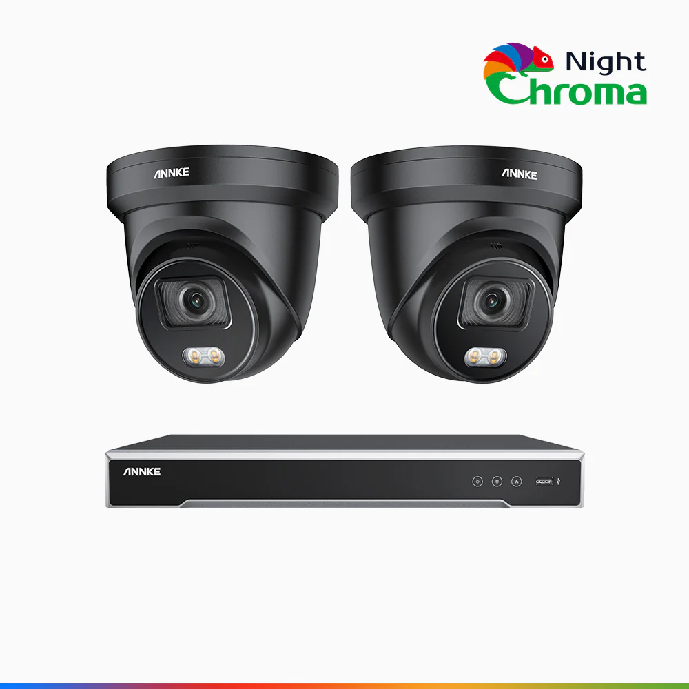 NightChroma<sup>TM</sup> NCK800 – 4K 8 Channel 2 Cameras PoE Security System, f/1.0 Super Aperture, Color Night Vision, 2CH 4K Decoding Capability, Human & Vehicle Detection, Intelligent Behavior Analysis, Built-in Mic, 124° FoV, All-Metal Housing - Image 3