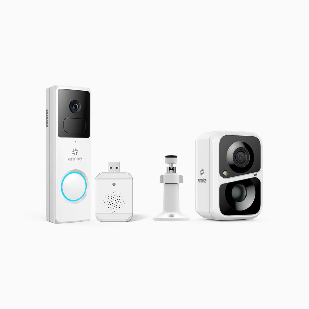 Whiffle 1080P Full HD Wireless Doorbell Camera + Custos 3MP WiFi Battery & Solar Powered Outdoor Security Camera - Image 2