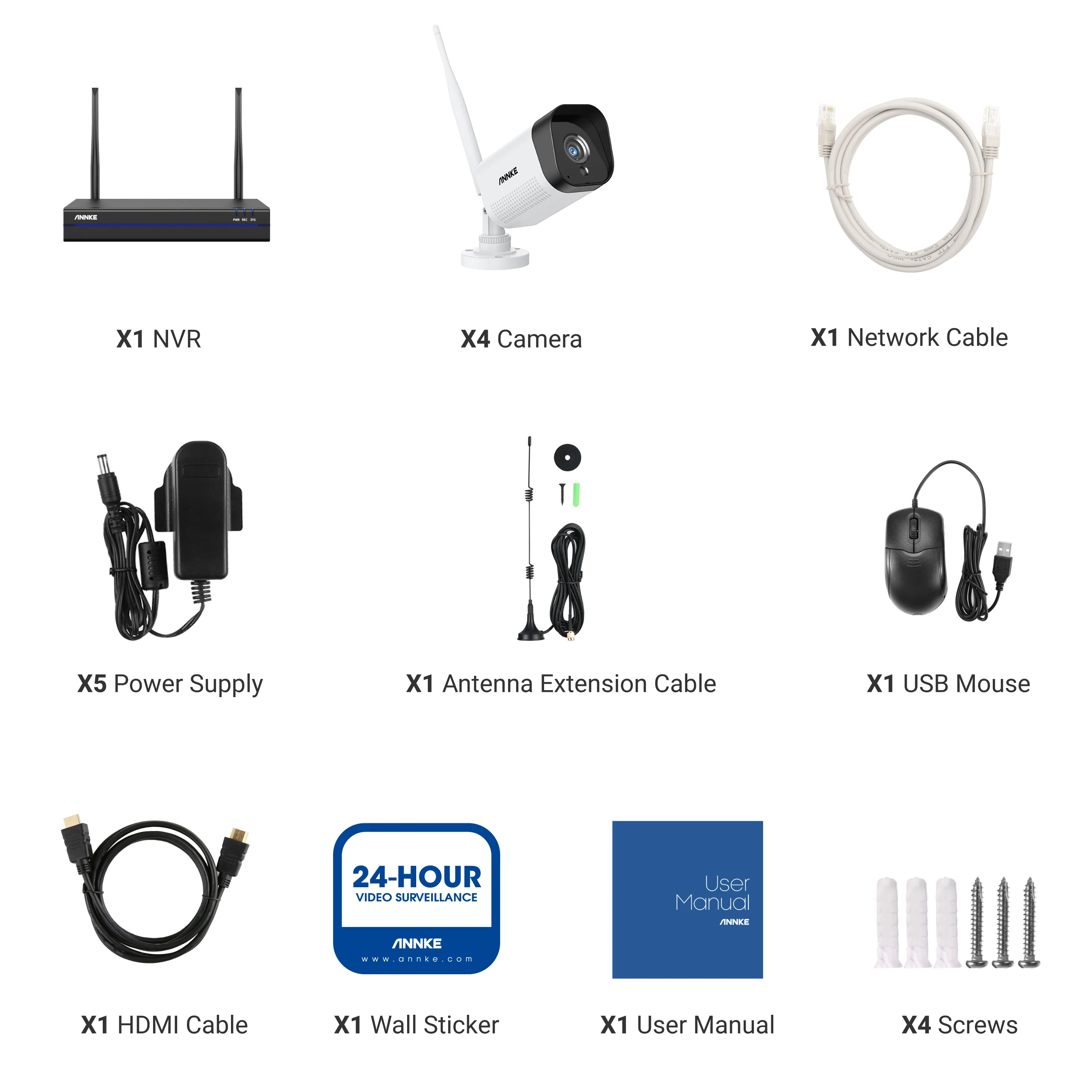 WS300 – 2K Super HD 8 Channel 4 Cameras WiFi NVR Security System, Built-in Mic, Human Recognition, Works with Alexa - Image 3