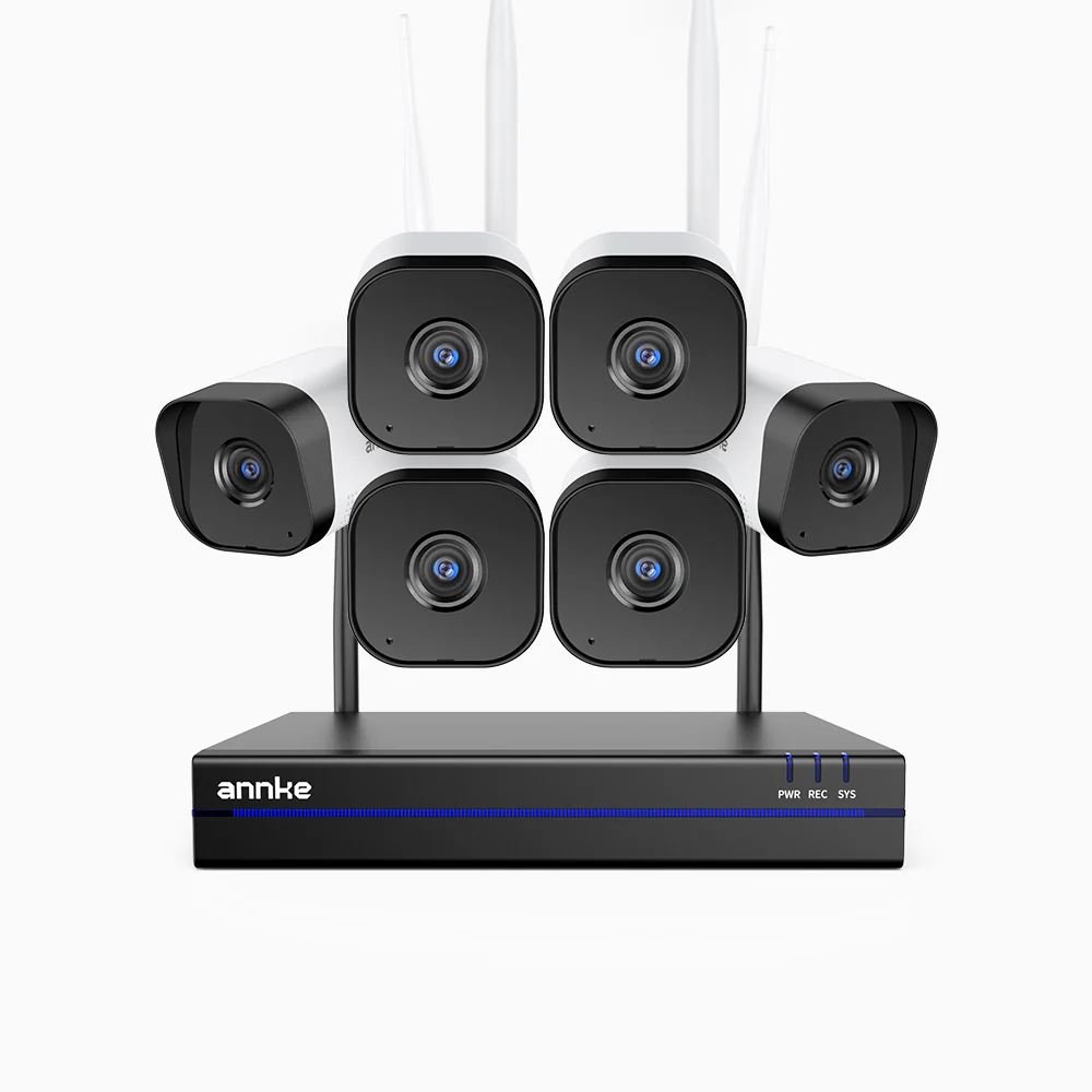 WS800 - 8MP Ultra HD 16 Channel 6 Cameras Wireless NVR Security System, 2.4/5.8G Dual-Band WiFi Pro, Human Motion Detection, Two-Way Audio, Night Vision, Works with Alexa