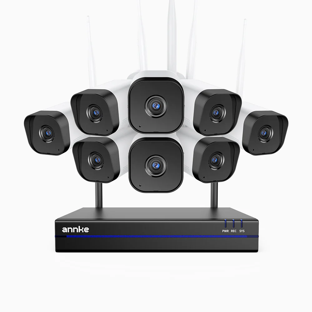 WS800 - 8MP Ultra HD 16 Channel 8 Cameras Wireless NVR Security System, 2.4/5.8G Dual-Band WiFi Pro, Human Motion Detection, Two-Way Audio, Night Vision, Works with Alexa